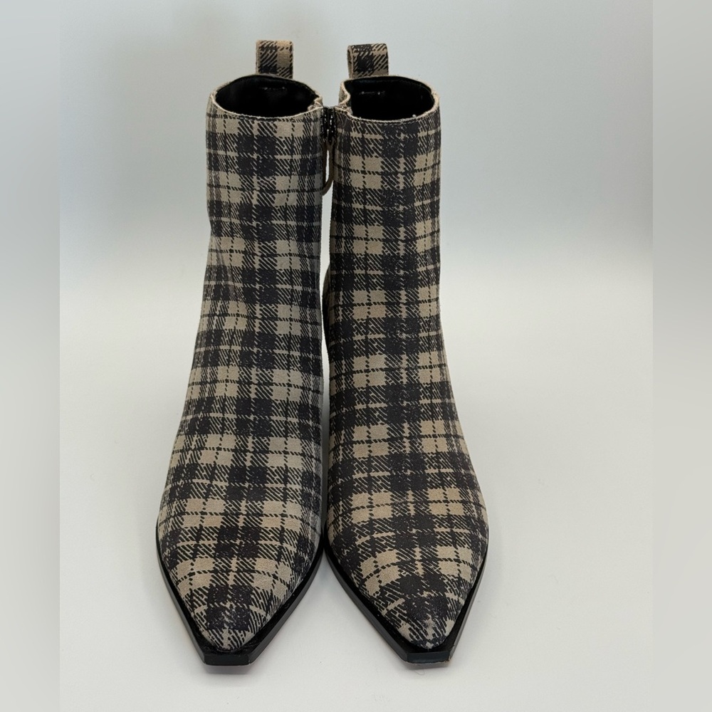 SANCTUARY Yes Girl Checked-Plaid Suede Booties Size 8M - Picture 6 of 16